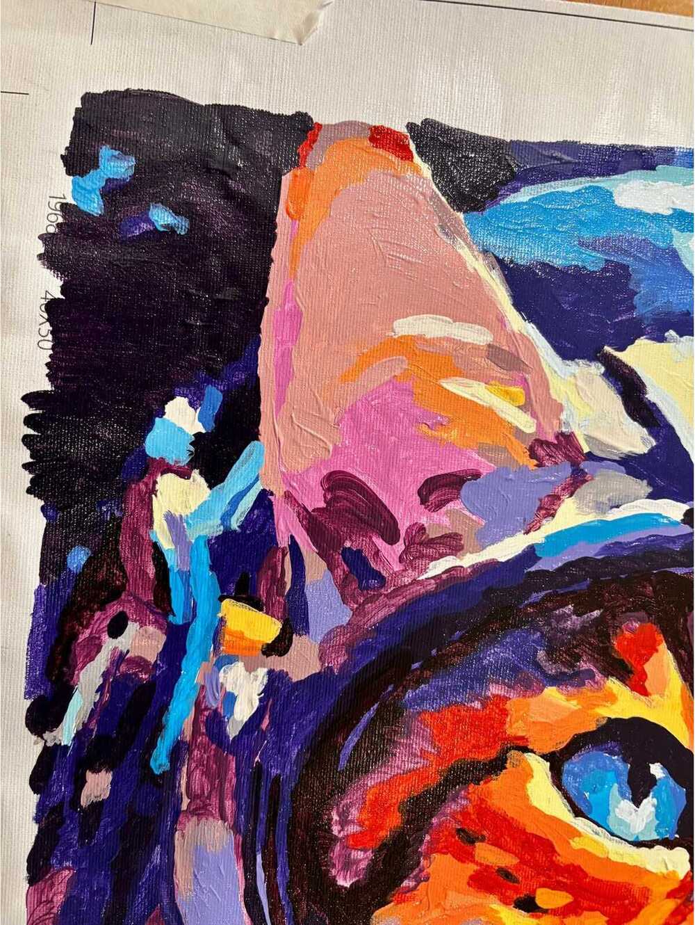 AstroCat completed paint by numbers colorful wall decor - Picture 3 of 6